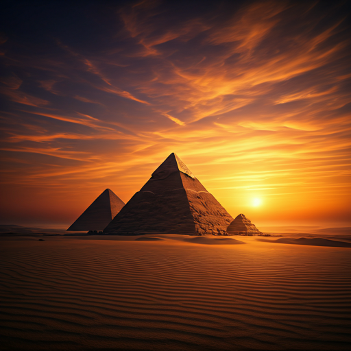 Great Pyramids of Giza at Sunset